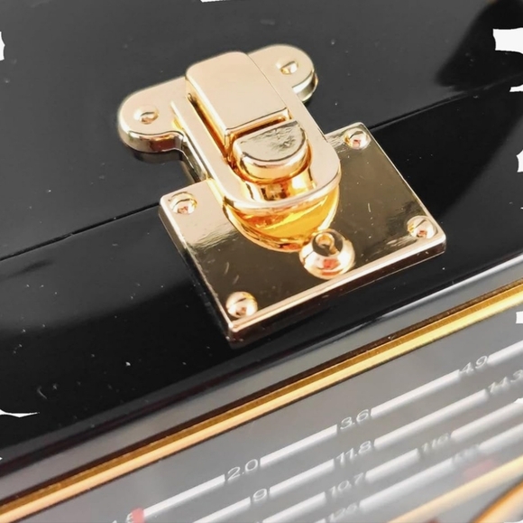 Acrylic Novelty BoomBox Style Crossbody Clutch - Picture 5 of 14